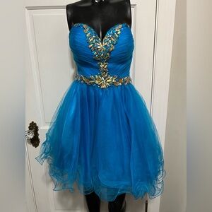 Womens Pageant Strapless Dress Blue Size 6 Prom Homecoming Formal